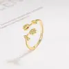 Anillo Tulipán Dorado con un Toque de Lujo Ligero y Alta Gama, Anillo con Diseño de Flor Abierta, Diseño de Nicho Vintage, Nuevo Modelo 2022