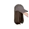 Peluca con Gorra de una Pieza Cabello Corto Moda para Mujer 2025 Nuevo Gorra de Béisbol de Zorro Pequeño Cobertura Completa de Cabeza Peluca con Cabello hasta la Clavícula Set