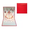 Cartão de Aniversário Estéreo 3D com Música, Luzes, Fogos de Artifício, Design de Bolo, Escultura Criativa de Papel Dobrado, Cartão de Presente para Professores