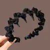 Faixa de Cabeça Floral Dentada Doce para Mulheres, Uso Diário ao Ar Livre, Faixa de Cabelo com Fita Superior de Caveira Alta, Prendedor de Cabelo Integrado, Acessório de Cabelo