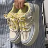 Zapatillas de estudiante para mujer, nueva colección otoño 2026, estilo campus con bloques de color, zapatillas deportivas casual blancas de caña baja con suela gruesa