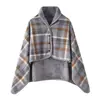 Xale quente com forro de fleece, cobertor multifuncional para outono e inverno, protetor de pescoço, capa espessa, cobertor para cochilo no escritório, fleece de vison nuvem