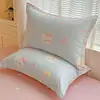 Fundas de almohada de algodón puro, un par, 48X74 Funda de almohada individual, 100% algodón, Adecuadas para todas las estaciones, Funda interior para cojín del hogar, Pieza individual 2