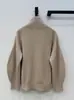 BORBOTIE Ropa de punto para mujer 2026 Nuevo producto de principios de otoño Moda estilo Old Money Suéter de cachemira con cuello en V doblado