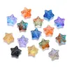 Cuentas de vidrio de pentagrama de meteorito, cuentas sueltas con agujeros horizontales, cuentas de estrella, accesorios para abalorios de pulseras y collares hechos a mano para DIY