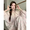Pijama a cuadros de manga larga para mujer, popular en línea, nuevo algodón nube cuello grande ribete de encaje conjunto de ropa para el hogar de primavera y otoño