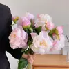 3 Cabezas de Peonías Artificiales para Fotografía de Bodas, Arreglos Florales, Decoraciones de Flores Artificiales, Ramo, Flores Artificiales de Grado Fotográfico