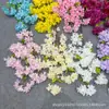 Arranjo floral artificial de flor de cerejeira para decoração de casa, com um único ramo, flor falsa para fotografia, flor de begônia e flor de cerejeira.