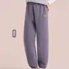 Calça de pijama de flanela coral para casais, espessa e forrada com fleece, calça de casa quente para mulheres, pode ser usada fora, par único, para outono e inverno
