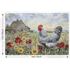 Manteles de Acuarela de Gallo Temu Transfronterizos Estilo Campestre Adecuados para Fiestas, Cocinas y Restaurantes, Manteles Transfronterizos de Pequeña Producción