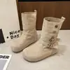 Botines Casuales de Tobillo con Interior Afelpado para Aumentar Altura para Mujer 2026 Nuevos Botas Martin Retro Versátiles con Hebilla de Cinturón Adelgazantes Suela Suave de Dos Usos