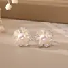 Pendientes de Plata 925 con Cierre de Aguja, Microincrustados con Circonita y Perla, Frescos y Dulces, de Alta Gama, Modernos y Exquisitos Pendientes, Joyería de Estilo Juvenil