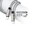 Cable de Carga Rápida Transfronterizo de 100W Luz Lateral Degradada Cable de Datos Trenzado Adecuado para Apple 16Pd Android Tipo-C Cable de Carga