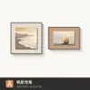 Pintura Decorativa Abstrata de Onda do Oceano Minimalista Artístico para Cabeceira de Quarto, Arte de Parede de Quarto de Luxo, Pintura de Parede de Fundo para Sala de Jantar