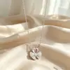 Pendientes y collar de corazón con lazo microincrustados de circonita, a la moda y exquisitos, pendientes versátiles con un toque de lujo discreto y exclusivo