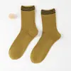 Meias Originais de Algodão Puro para Outono e Inverno, Meias de Cano Médio Absorventes de Suor e Respiráveis para Homens e Mulheres, Meias Listradas Desodorantes, Meias Zhuji