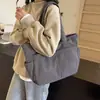 Bolsa Tote de Lona, Bolsa Transversal de Grande Capacidade, Bolsa de Mão da Moda Versátil de Nicho, Bolsa de Ombro, Bolsa de Veludo para o Dia a Dia para Mulheres