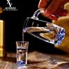 Dispensador de Vino Blanco de Cristal de Alta Gama Jinshan con Lámina de Oro y Escala Set de Vino Espeso Fábrica de Hogar al por Mayor