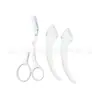 Tijeras para Recortar Cejas con Peine, Rastreador Anti-Rayaduras, Herramienta para Recortar Cejas para Principiantes, Set de Cuchillos para Recortar Cejas en Forma de Media Luna, Recorte Fino de la Forma de la Ceja