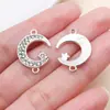 Set Mixto de 30 Piezas de Colgantes Huecos con Forma de Sol, Luna y Estrella con Incrustaciones de Diamantes, Estrella de Ocho Puntas y Estrella de Cinco Puntas para Collares, Pulseras y Accesorios DIY