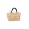 Bolso Tejido de Paja Artesanal, Bolso de Paja Amarillo Verano, Bolso de Mano para Playa de Paja Tejida con Marco para Mujer, Estilo Ins