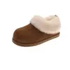 Botas de nieve cálidas de suela gruesa para mujer, nuevos zapatos de algodón versátiles de invierno de suela blanda y peludos, estilo Birkenstock de felpa y engrosados
