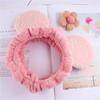 Banda elástica para el pelo de oso de vellón coral, corona, banda para el pelo de baño, hebilla para la cabeza con forma de corazón, accesorios para el pelo con forma de bola de pelo de Corea del Sur, tocados