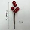 Pinhas artificiais e ramos de bagas, acessórios de decoração para caixa de doces de casamento, cordões de frutas com contas de vidro, DIY para decoração de caixa de presente de Natal