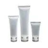 Botellas Rellenables de Viaje para Cosméticos, Limpiador Facial, Loción, Crema Facial, Tapa de Giro Botella Exprimidora, Tubo Suave Translúcido Mate, Botella de Plástico