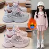 Zapatos Chunky para Niños Zapatos Deportivos Gruesos para Niñas Invierno 2026 Nuevo Estilo Zapatos de Algodón con Felpa Zapatos Cálidos Impermeables para Correr