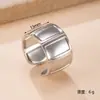 Anillo ancho de acero inoxidable de apertura amplia para hombre, anillo de joyería con textura personalizada prensada al aceite vintage, suministro transfronterizo