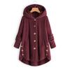 Transfronterizo Amazon ebay2022 Invierno Nueva Moda para Mujer Europeo y Americano Botón Top de Felpa Irregular Marca de Moda Color Sólido