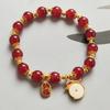 2024 ano de nascimento ano do dragão pulseira feminina design de nicho luxo leve nova ágata vermelha imitação pulseira jade Hetian fornecimento