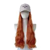 Comercio electrónico transfronterizo: peluca larga rizada gris con gorra incorporada, popular entre influencers europeos y americanos, peinado realista de ondas grandes, suministro directo de fábrica