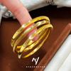 Diseño de Lujo Ligero Diseño de Nicho Vintage Celebridad de Internet Deslumbrante Anillo Sencillo Ojo de Gato CNC Pulsera de Anillo Único Patrimonial para Mujer