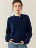 Nuevo Suéter de Cachemira Pura para Mujer Otoño e Invierno, Grueso y de Corte Holgado, Falso Dos Piezas, Tejido Cálido, Suéter Básico