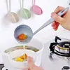 Colador Dos en Uno de Paja de Trigo para Gachas, Utensilio de Cocina con Mango Largo, Colador de Olla Caliente de Doble Propósito, Cuchara Filtro