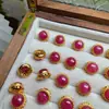 Novas Contas Espaçadoras Redondas de Rodolita Natural Inseridas em Prata S925 Acessórios DIY Acessórios de Pulseira Exquisitos