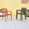 Cadeira Plástica para Exterior com Encosto Vazado Escandinavo, Cadeira Casual Minimalista Moderna, Cadeira de Jantar para Café/Restaurante Ins