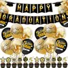 Decoración de temporada de graduación pancarta de graduación banderín de tirar tarjeta para tarta inserción globo espiral colgante colgante colgante conjunto para fiesta de graduación