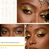 Pegatinas de Tatuaje Metálico Transfronterizas, Pegatinas de Foil Dorado Impermeables para Sombra de Ojos, Pegatinas de Ojos con Brillo para Fiestas de Maquillaje Europeas y Americanas, Pegatinas Temporales de Maquillaje para la Cara