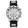 Producto popular de comercio exterior, reloj casual de moda de alta estética para hombre con pantalla digital de tres ojos, esfera grande, elegante reloj de pulsera de cuarzo con correa de silicona