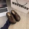 Zapatos Birkenstock de Suela Gruesa con Piel de Felpa, Mocasines Cerrados para Mujer, Nuevos Mocasines de Algodón Birkenstock Otoño e Invierno 2026