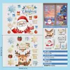 Decoraciones Festivas de Papá Noel, Ambiente Feliz, Pegatinas Electrostáticas para Puertas y Ventanas de Vidrio, Renos con Regalos, Copos de Nieve Dorados