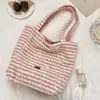511281 Bolso de Lona Reversible Rayado Rosa Relleno Bolso de Hombro de Doble Cara Bolso de Mano para Mujer Bolso de Lona Estampado