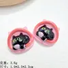 Gato Negro Heterocromático de Dibujos Animados Accesorios de Resina DIY Hechos a Mano Pegamento de Crema Accesorios para el Cabello Funda para Teléfono Móvil Hebilla de Flor para Zapatos Colgante para Bolso