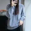 Cross2026 Otoño Nueva Llegada Sudadera con Capucha Holgada Tejido de Punto Ropa Exterior con Lentejuelas para Mujer Suéter Grueso Informal Capa Base