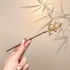 Nova Presilha de Cabelo Estilo Chinês 2025 para Mulheres com Toque de Luxo, Presilha de Cabelo Nicho com Franja para Penteados, Acessório de Cabelo de Madeira