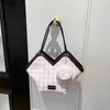 Bolsas de Viaje Europeas y Americanas para Mujer 2025 Nueva Moda Tendencia Otoño e Invierno Versátil Bolso de Hombro a Cuadros Tote de Gran Capacidad