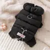 Jaqueta de Inverno e Outono Espessa de Tecido Simples com Etiqueta de Grafeno para Cães e Gatos, Teddy, Bichon Roupas para Animais de Estimação